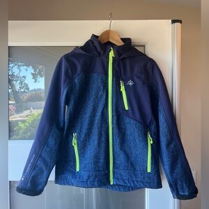 Snozu boys shell jacket with hood.